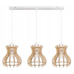LAMPA sufitowa wisząca zwis Loft Drewno 3x E27