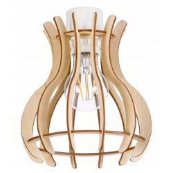 LAMPA sufitowa wisząca zwis Loft Drewno 1x E27
