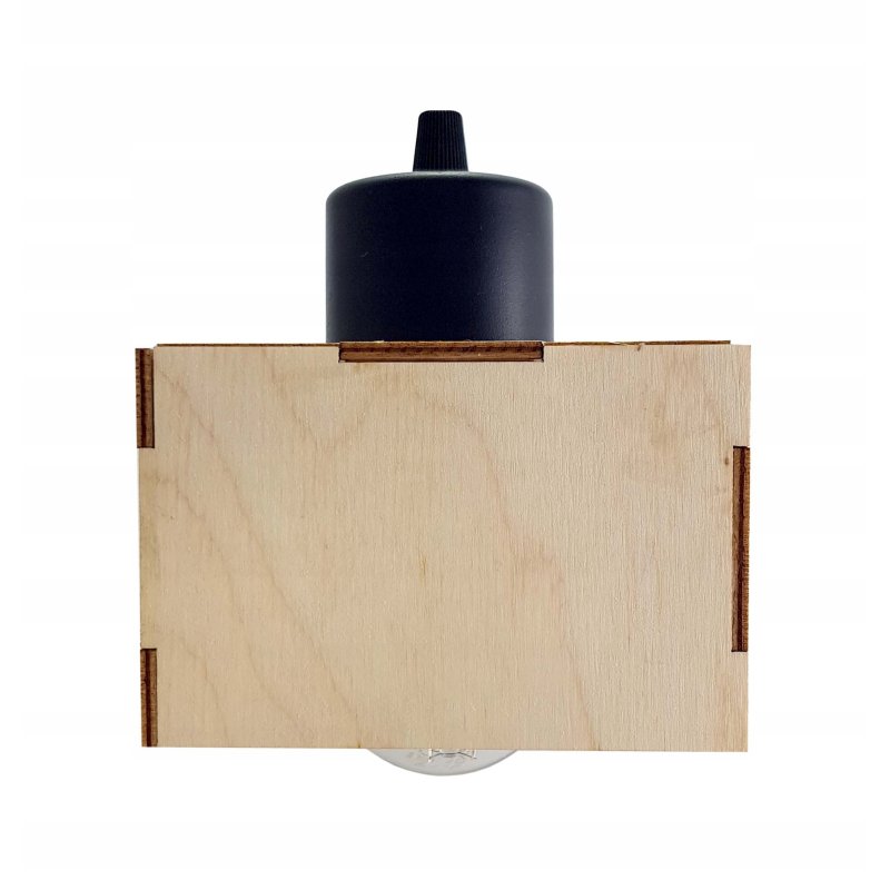 LAMPA stała sufitowa plafon Loft klosz drewno 1