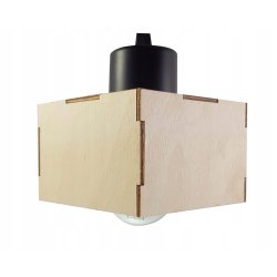 LAMPA stała sufitowa plafon Loft klosz drewno 1
