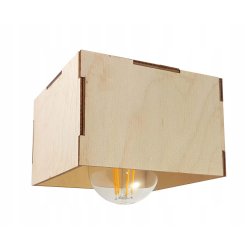 LAMPA stała sufitowa plafon Loft klosz drewno 1