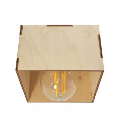 LAMPA stała sufitowa plafon Loft klosz drewno 1