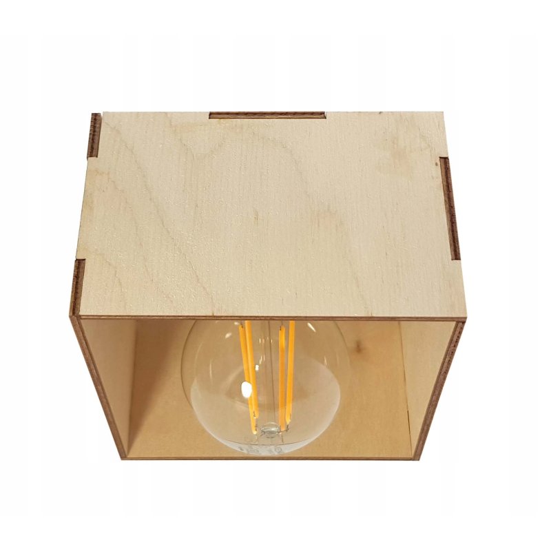 LAMPA stała sufitowa plafon Loft klosz drewno 1