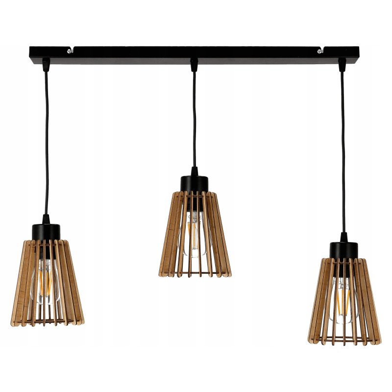 Lampa wisząca zwis żyrandol sufitowa LOFT Drewno 3