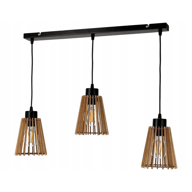 Lampa wisząca zwis żyrandol sufitowa LOFT Drewno 3