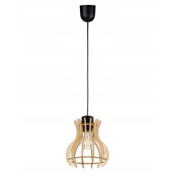 LAMPA sufitowa wisząca zwis Loft Drewno 1x E27