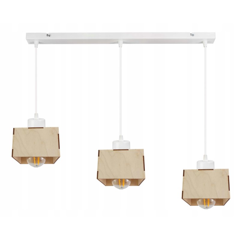 LAMPA sufitowa wisząca zwis żyrandol loft DREWNO 3
