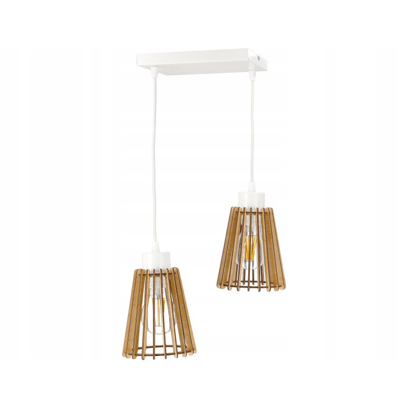 Lampa wisząca zwis żyrandol sufitowa LOFT Drewno 2