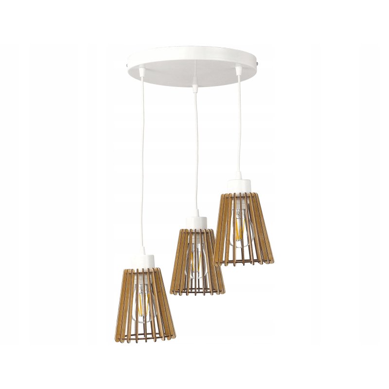 Lampa wisząca zwis żyrandol sufitowa LOFT Drewno 3