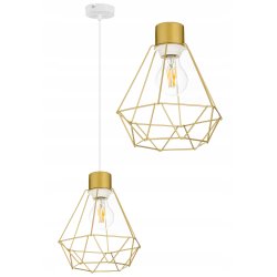 LAMPA sufitowa WISZĄCA ZWIS żyrandol drut złoty 1