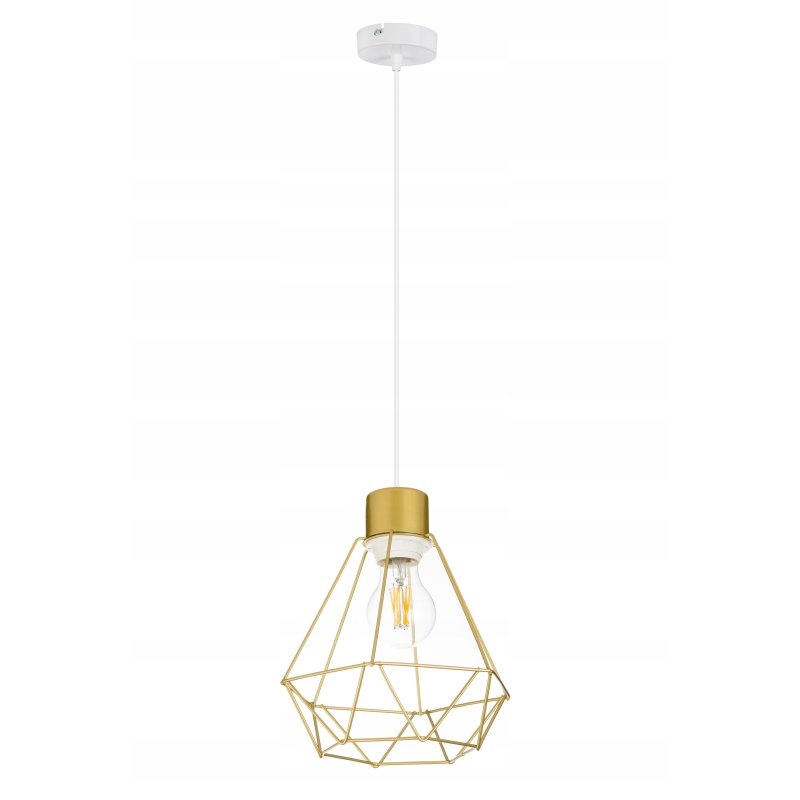 LAMPA sufitowa WISZĄCA ZWIS żyrandol drut złoty 1