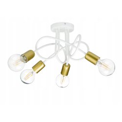 Lampa sufitowa kręcona żyrandol loft 4x E27 złota