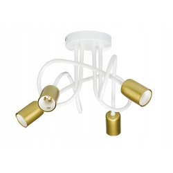Lampa sufitowa kręcona żyrandol loft 4x E27 złota