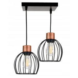 LAMPA wisząca sufitowa ŻYRANDOL ZWIS kula miedź