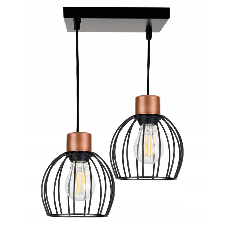 LAMPA wisząca sufitowa ŻYRANDOL ZWIS kula miedź