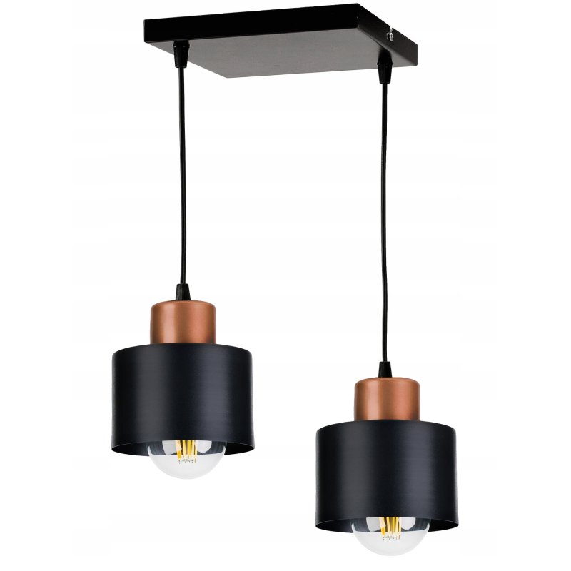 LAMPA wisząca sufitowa ŻYRANDOL ZWIS KUBEK CZARNY