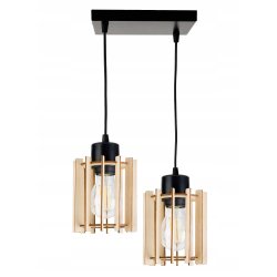 LAMPA WISZĄCA ZWIS żyrandol sufitowa LOFT Drewno 2