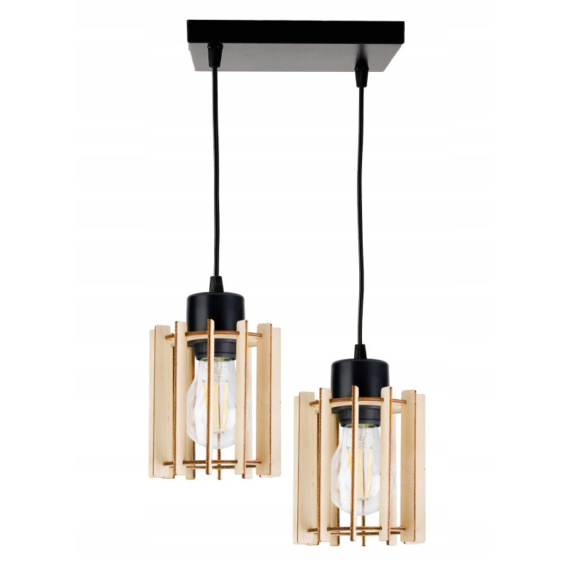 LAMPA WISZĄCA ZWIS żyrandol sufitowa LOFT Drewno 2