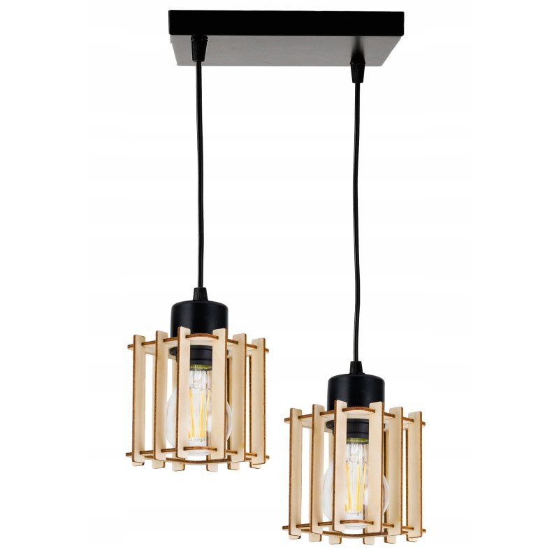 LAMPA WISZĄCA ZWIS żyrandol sufitowa LOFT Drewno 2