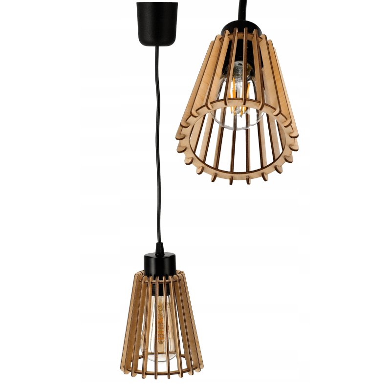 Lampa wisząca zwis żyrandol sufitowa LOFT Drewno 1