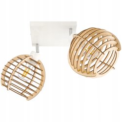 Lampa plafon żyrandol ruchomy sufit 2 Drewno sfera