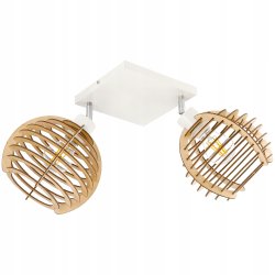 Lampa plafon żyrandol ruchomy sufit 2 Drewno sfera