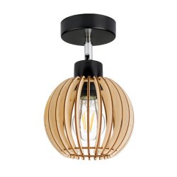 Lampa kinkiet E27 ścienny ruchomy loft kula drewno
