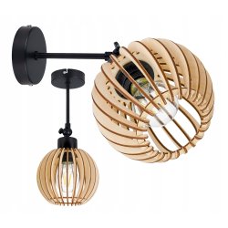 Lampa kinkiet E27 ścienny ruchomy loft kula drewno