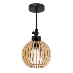 Lampa kinkiet E27 ścienny ruchomy loft kula drewno