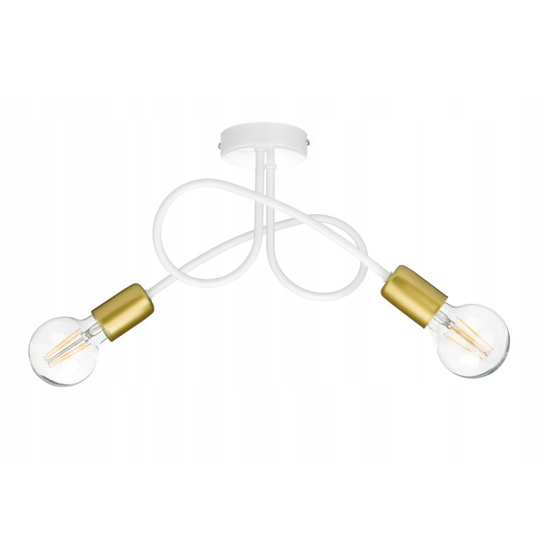 Lampa sufitowa kręcona żyrandol loft 2x E27 złota
