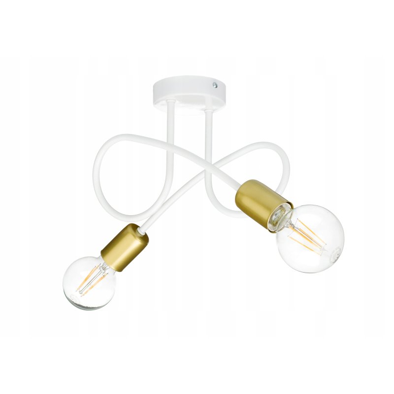 Lampa sufitowa kręcona żyrandol loft 2x E27 złota