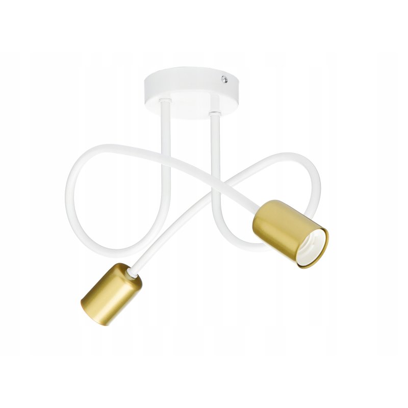 Lampa sufitowa kręcona żyrandol loft 2x E27 złota