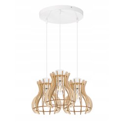 LAMPA sufitowa wisząca zwis Loft Drewno 3x E27