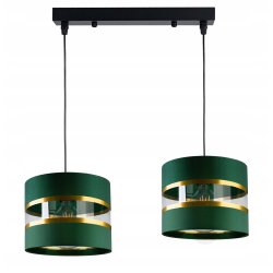 LAMPA WISZĄCA ZWIS żyrandol sufiowa Abażur ZIELONY 2xE27