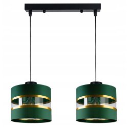 LAMPA WISZĄCA ZWIS żyrandol sufiowa Abażur ZIELONY 2xE27
