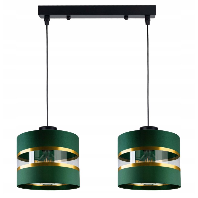 LAMPA WISZĄCA ZWIS żyrandol sufiowa Abażur ZIELONY 2xE27
