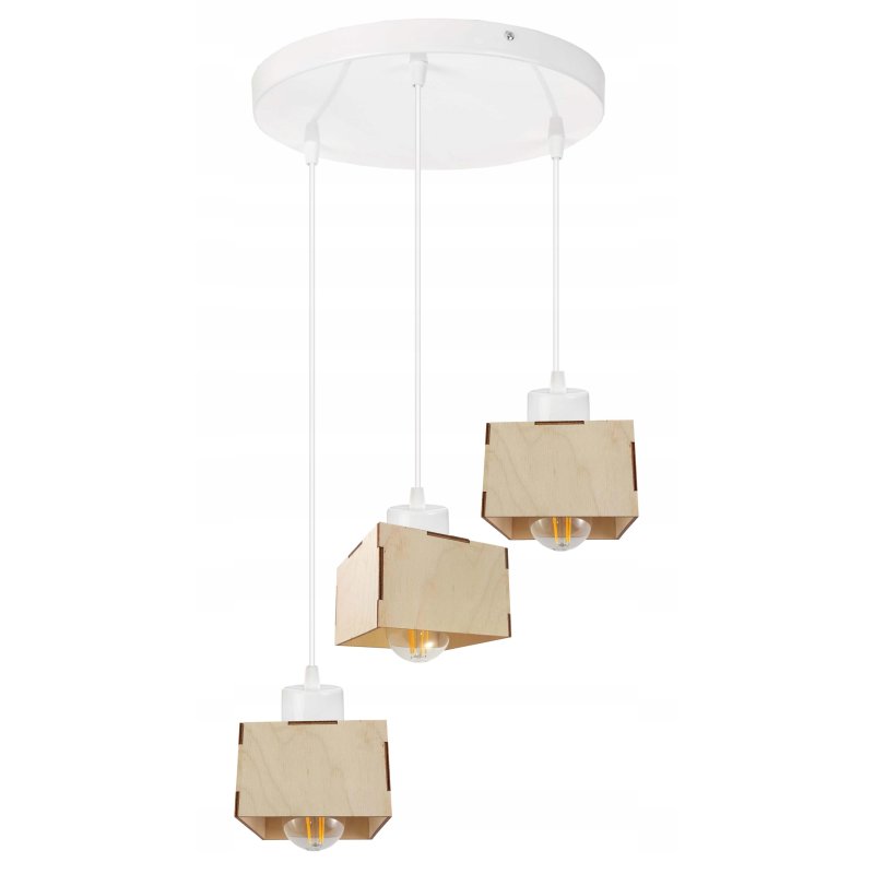 LAMPA sufitowa wisząca zwis żyrandol loft DREWNO 3