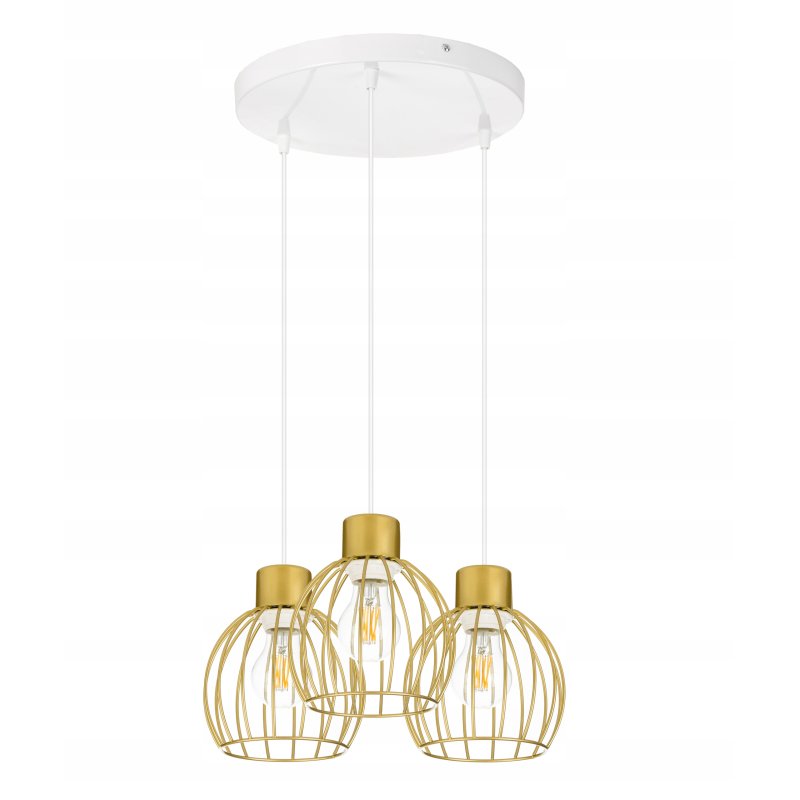 LAMPA sufitowa WISZĄCA ZWIS żyrandol drut złoty 3