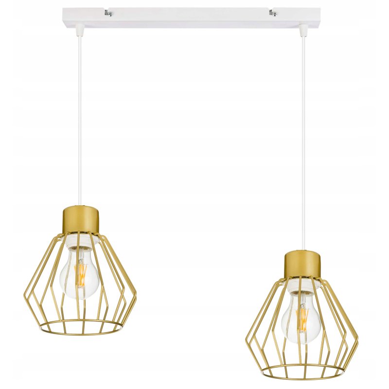 LAMPA sufitowa WISZĄCA ZWIS żyrandol drut złoty 2