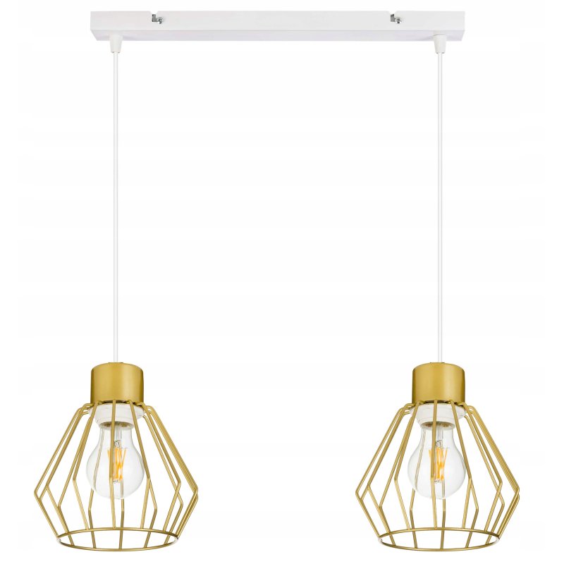 LAMPA sufitowa WISZĄCA ZWIS żyrandol drut złoty 2