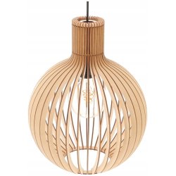LAMPA sufitowa wisząca zwis pojedynczy Loft Drewno kula XL 32cm na 1x E27