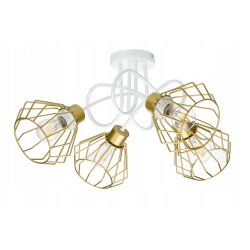 Lampa sufitowa żyrandol wisząca LOFT kręcona drut brylant na 4x E27 złota