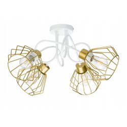 Lampa sufitowa żyrandol wisząca LOFT kręcona drut brylant na 4x E27 złota