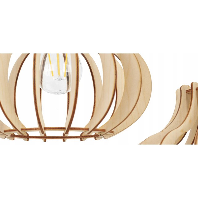 LAMPA sufitowa wisząca zwis Loft Drewno na 2x E27