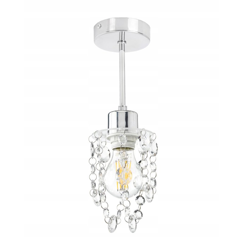 Lampa żyrandol sufitowa chrom kryształowy glamour