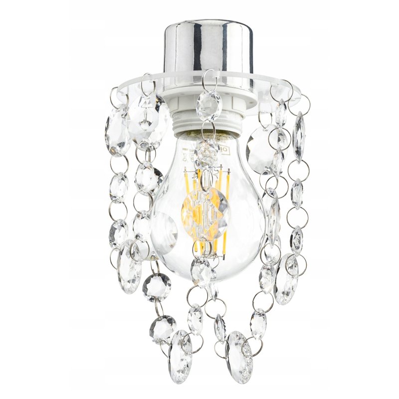 Lampa żyrandol sufitowa chrom kryształowy glamour