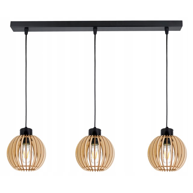 LAMPA WISZĄCA ZWIS żyrandol sufitowa LOFT Drewno 3