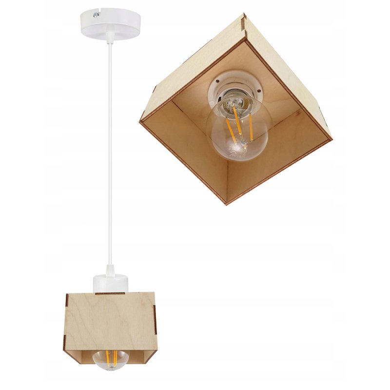 LAMPA sufitowa wisząca zwis żyrandol loft DREWNO 1