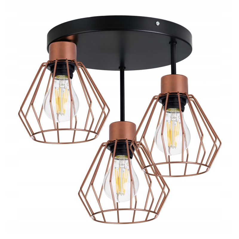 Lampa plafon sufitowa żyrandol loft drut brylant 3