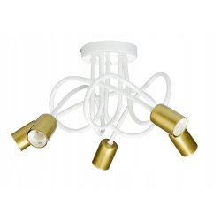 Lampa sufitowa kręcona żyrandol loft 5x E27 złota